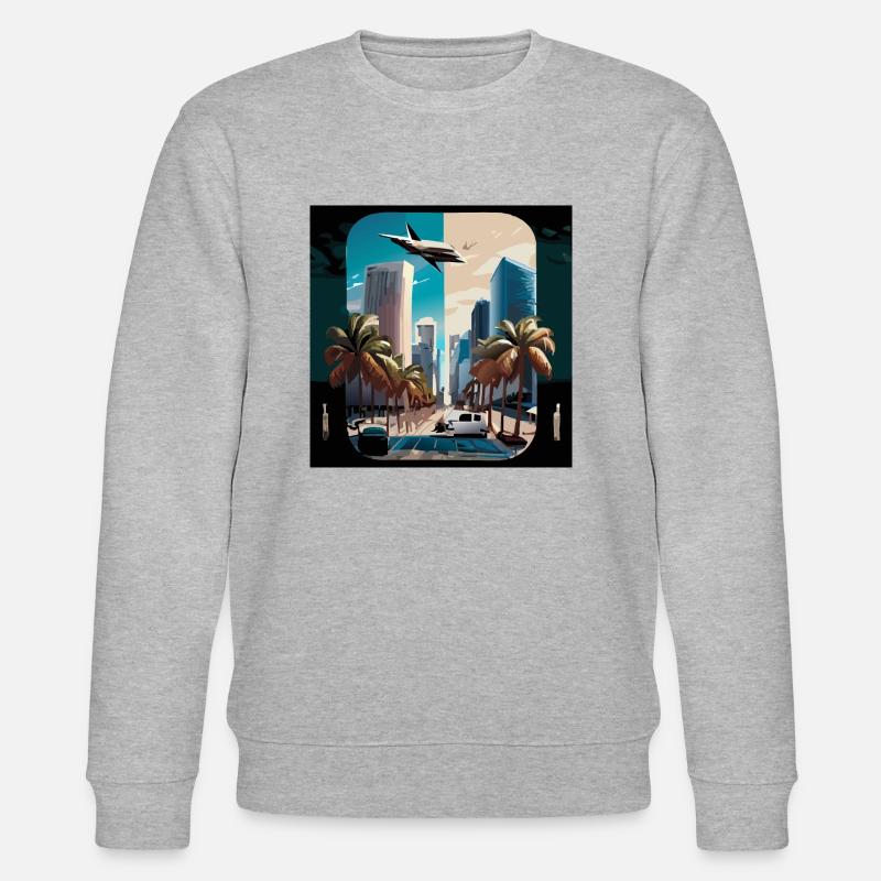 Miami night/day split (Miami Collection) - Stanley/Stella Unisex Bio-Sweatshirt CHANGER  - Grau meliert