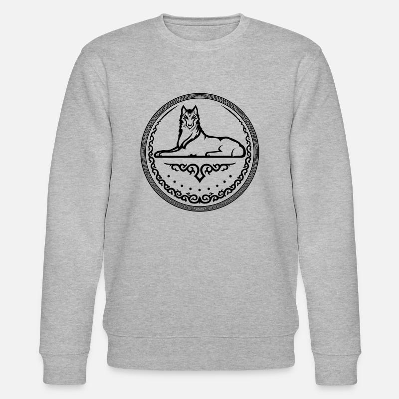 Tschetschenisches Wappen - einfarbig - Stanley/Stella Unisex Bio-Sweatshirt CHANGER  - Grau meliert
