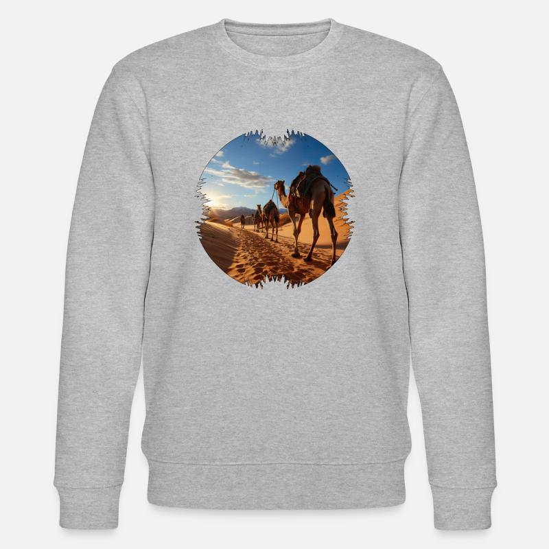 Reise mit einer Kamelkarawane - Stanley/Stella Unisex Bio-Sweatshirt CHANGER  - Grau meliert