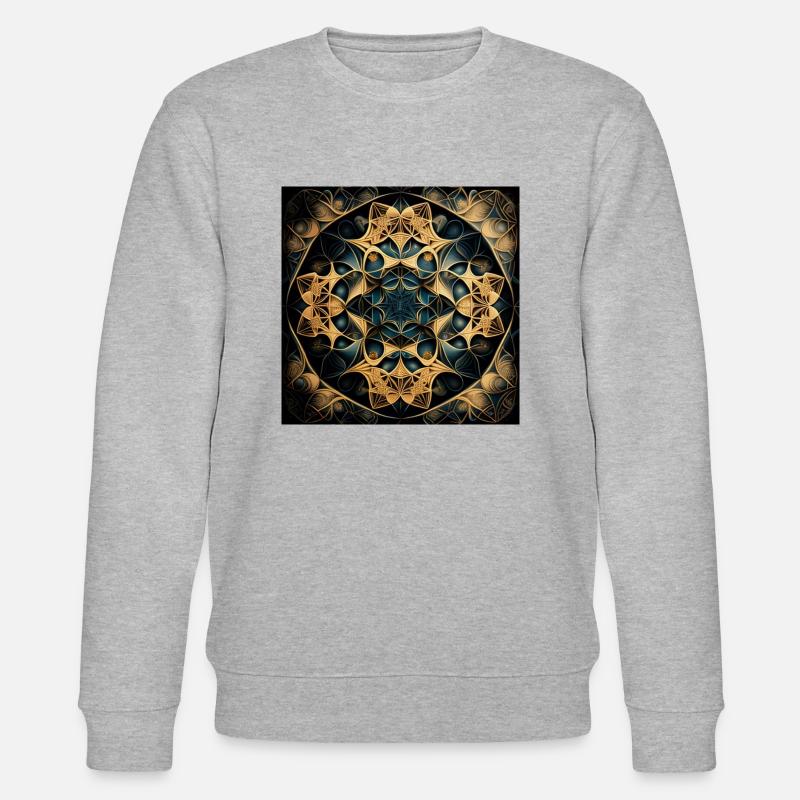 Fraktales Mandala - Stanley/Stella Unisex Bio-Sweatshirt CHANGER  - Grau meliert