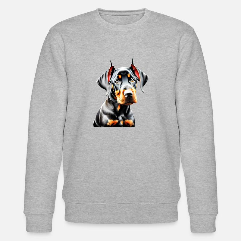 Dobermann Hund Dobermanntrainer Dobermannwelpe - Stanley/Stella Unisex Bio-Sweatshirt CHANGER  - Grau meliert