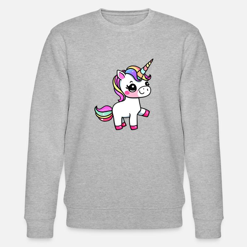 Einhorn Fabeltier Mädchen Einhörner - Stanley/Stella Unisex Bio-Sweatshirt CHANGER  - Grau meliert