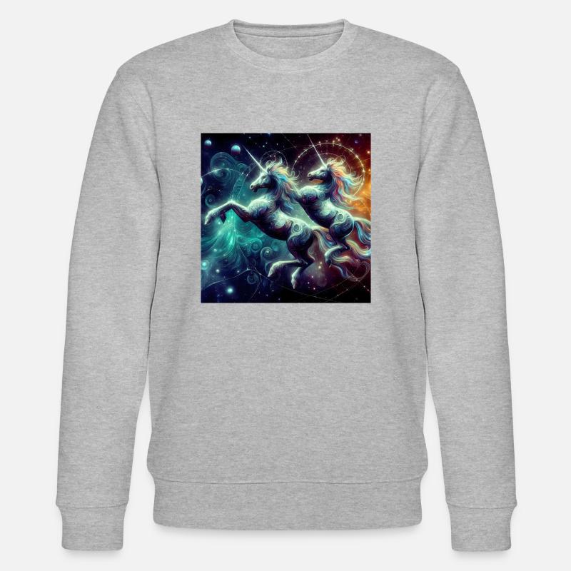 Doppel Einhorn Dystopisch - Stanley/Stella Unisex Bio-Sweatshirt CHANGER  - Grau meliert