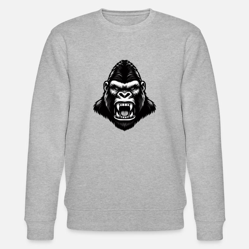 Wütender Gorilla - Stanley/Stella Unisex Bio-Sweatshirt CHANGER  - Grau meliert