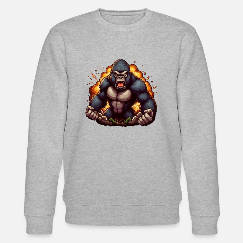 Gorilla - Stanley/Stella Unisex Bio-Sweatshirt CHANGER  - Grau meliert