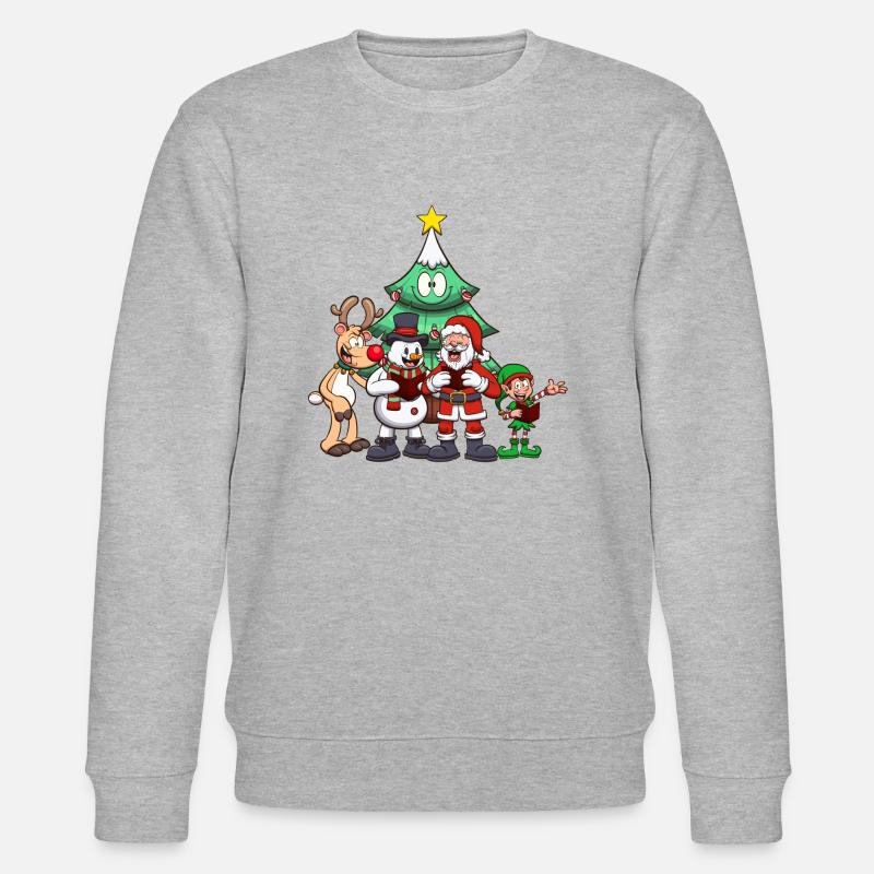 Weihnachtsfiguren singen - Stanley/Stella Unisex Bio-Sweatshirt CHANGER  - Grau meliert