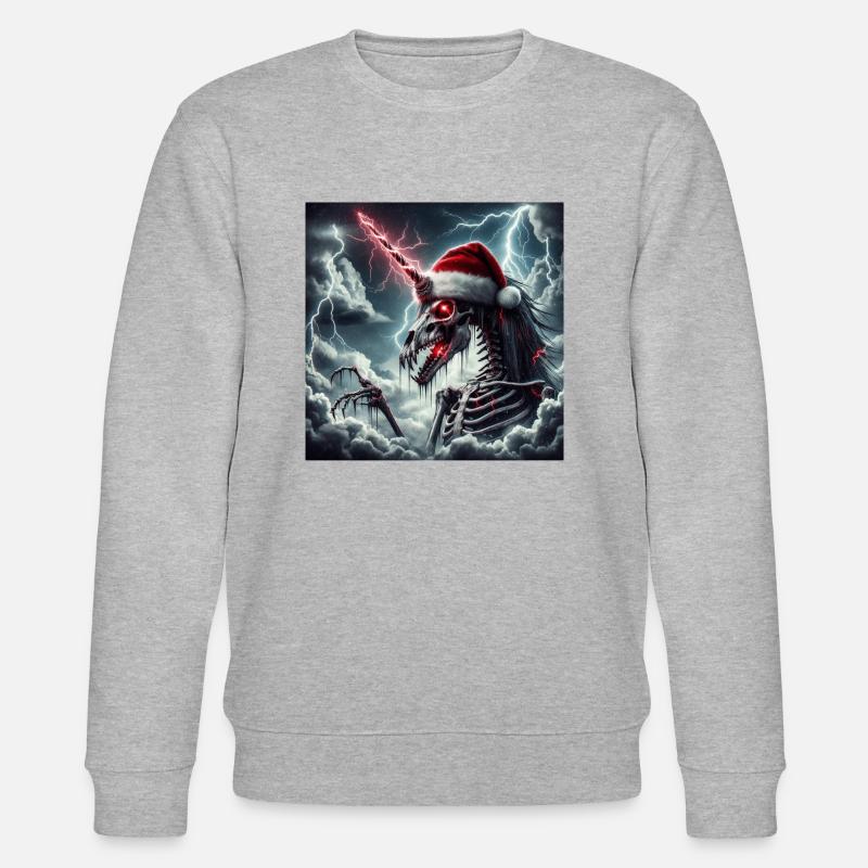 Weihnachts Einhorn - Stanley/Stella Unisex Bio-Sweatshirt CHANGER  - Grau meliert