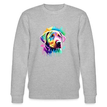 Labradorbesitzer Hundewelpe Labrador Retriever - Stanley/Stella Unisex Bio-Sweatshirt CHANGER  - Grau meliert - Vorne - Nik (191cm) & Marisol (170cm)