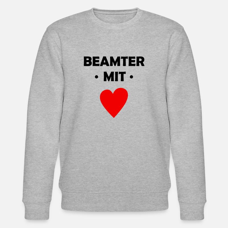 Beamter mit Herz - Stanley/Stella Unisex Bio-Sweatshirt CHANGER  - Grau meliert