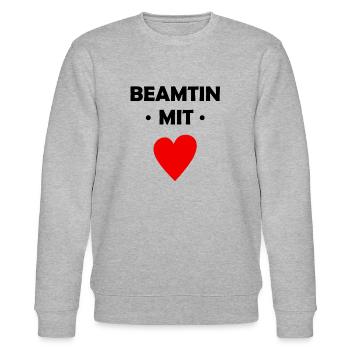 Beamtin mit Herz - Stanley/Stella Unisex Bio-Sweatshirt CHANGER  - Grau meliert - Vorne - Nik (191cm) & Marisol (170cm)