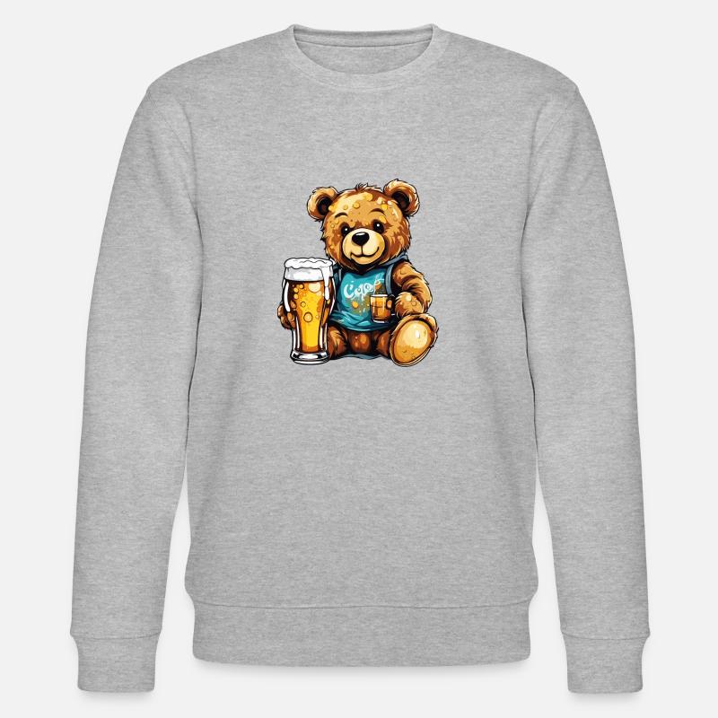 Teddybär / Kuscheltier / Stofftier / Geschenkidee - Stanley/Stella Unisex Bio-Sweatshirt CHANGER  - Grau meliert