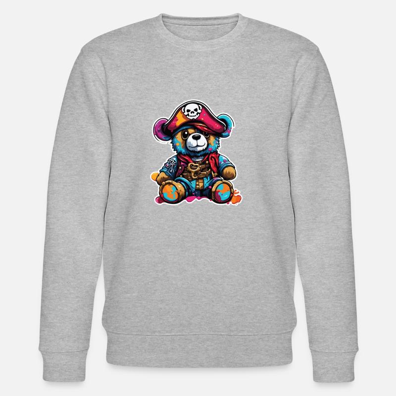 Teddybär / Kuscheltier / Stofftier / Geschenkidee - Stanley/Stella Unisex Bio-Sweatshirt CHANGER  - Grau meliert