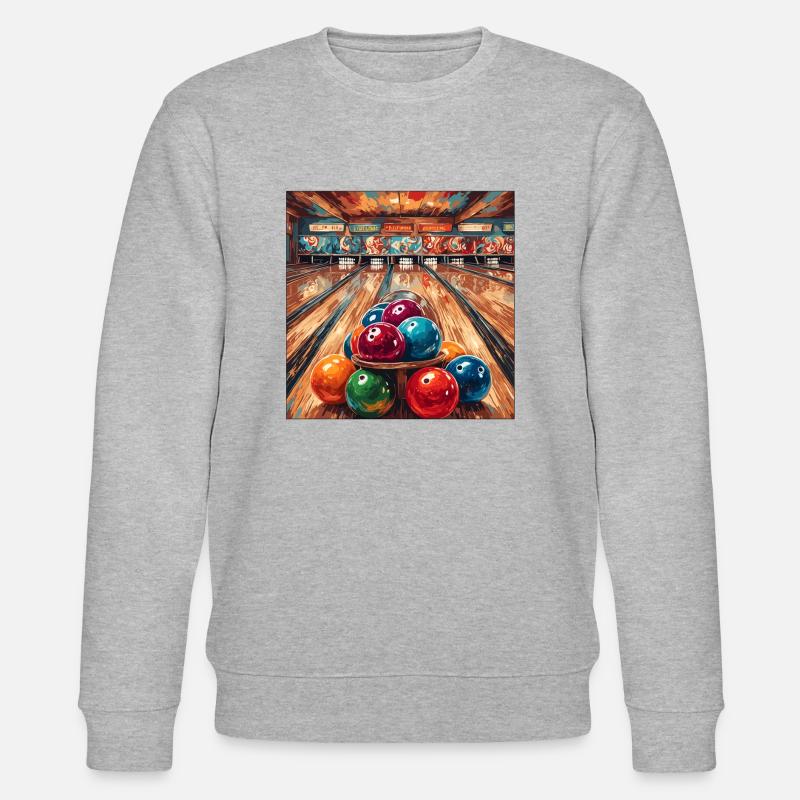 Bowling / Quilles / Bowling / Pin / Strike - Sweat bio CHANGER Stanley/Stella Unisexe - gris chiné
