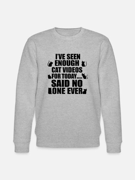 Never enough cat videos! - Stanley/Stella CHANGER Unisex Organic Sweatshirt - heather grey