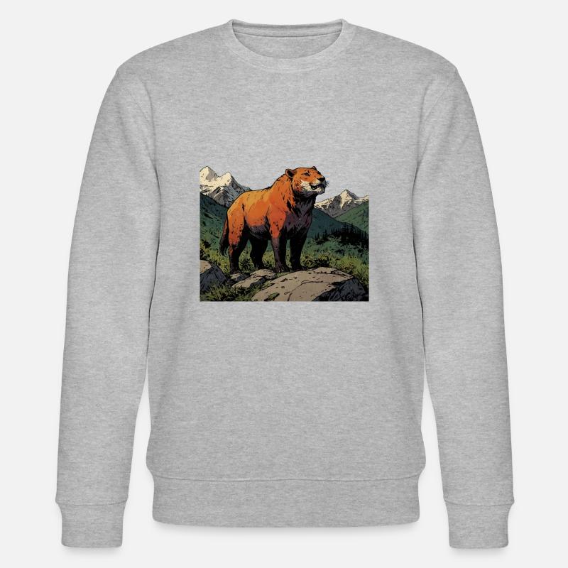 Tiger-Comic-Stil - Stanley/Stella Unisex Bio-Sweatshirt CHANGER  - Grau meliert
