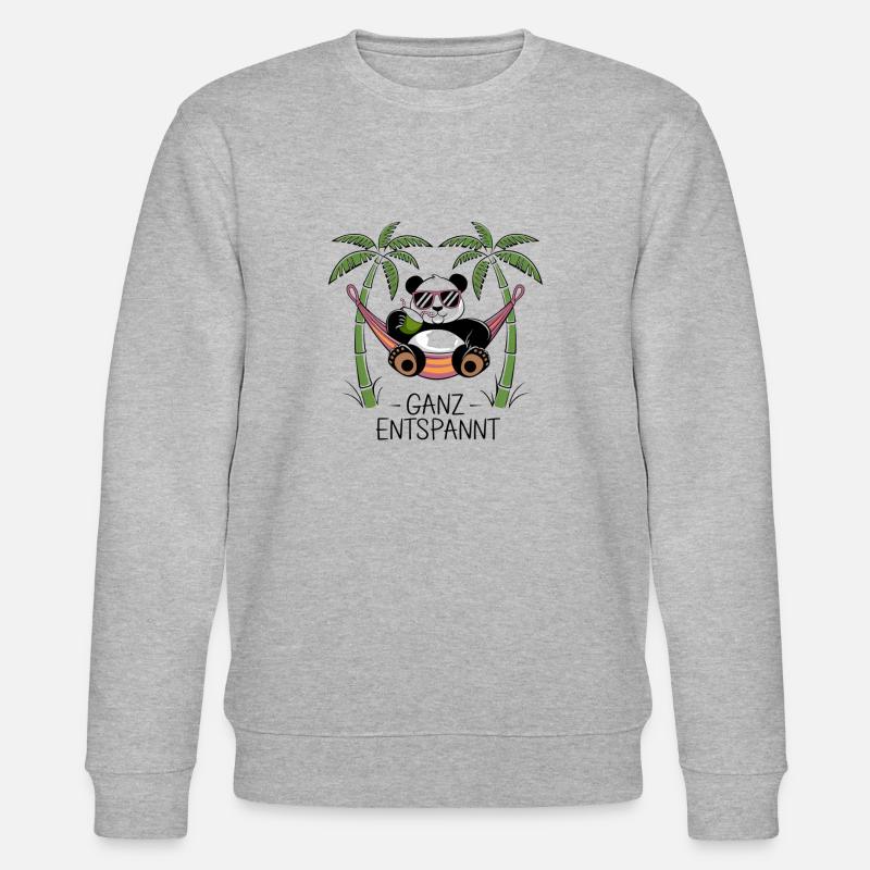 Panda - Ganz enspannt - Stanley/Stella Unisex Bio-Sweatshirt CHANGER  - Grau meliert