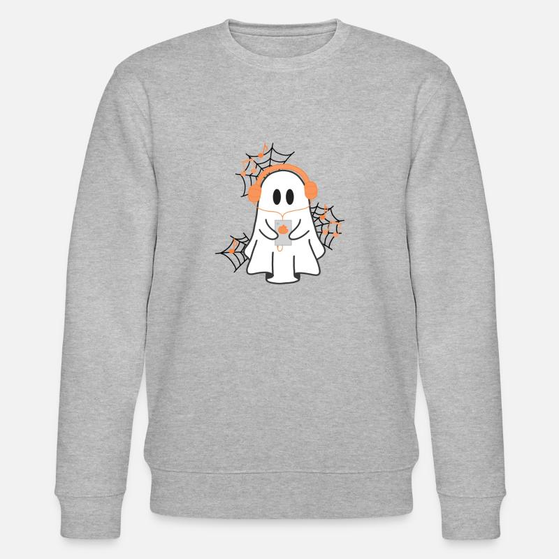 Geist mit Kopfhörer - Stanley/Stella Unisex Bio-Sweatshirt CHANGER  - Grau meliert