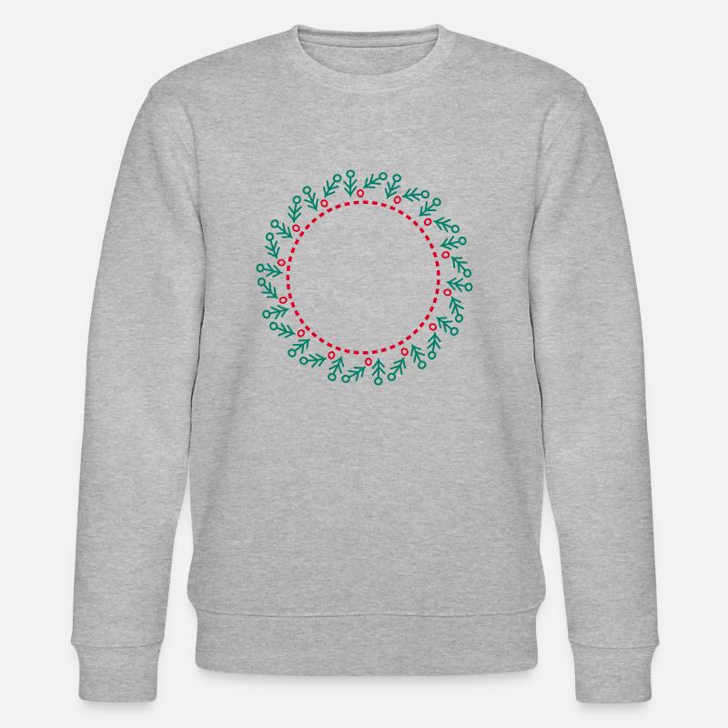 Neujahrs- und Weihnachtskranz - Stanley/Stella Unisex Bio-Sweatshirt CHANGER  - Grau meliert