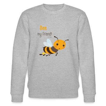 Süßes Bienen-Motiv – Bee my friend für Kinder - Stanley/Stella Unisex Bio-Sweatshirt CHANGER  - Grau meliert - Vorne - Nik (191cm) & Marisol (170cm)