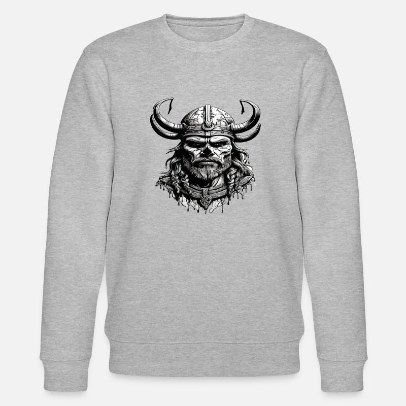 Wikinger Schädel - Stanley/Stella Unisex Bio-Sweatshirt CHANGER  - Grau meliert