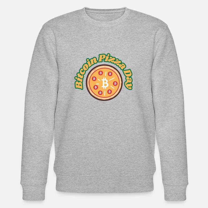 Bitcoin Pizza Day - Stanley/Stella Unisex Bio-Sweatshirt CHANGER  - Grau meliert
