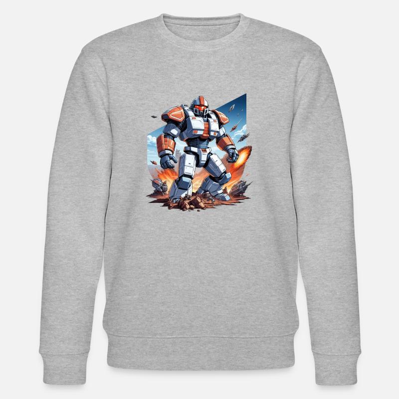 8-Bit Warrior - Stanley/Stella Unisex Bio-Sweatshirt CHANGER  - Grau meliert