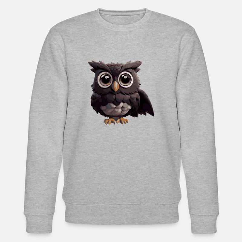 Eule Comic - Stanley/Stella Unisex Bio-Sweatshirt CHANGER  - Grau meliert