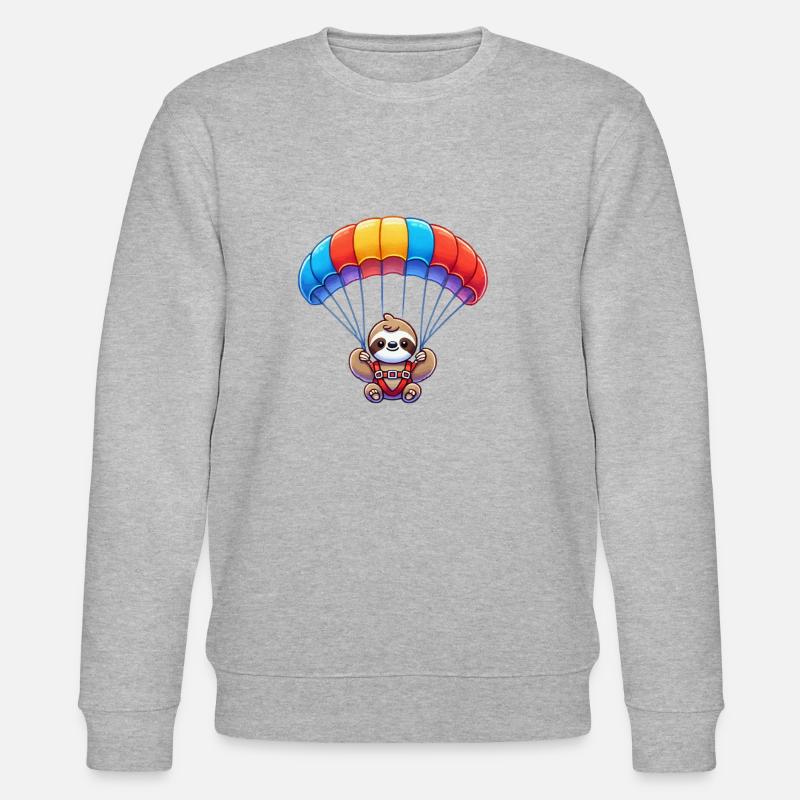 faultier fallschirm - Stanley/Stella Unisex Bio-Sweatshirt CHANGER  - Grau meliert