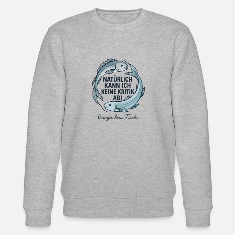 Fische Sternzeichen - Kritik Spruch - Stanley/Stella Unisex Bio-Sweatshirt CHANGER  - Grau meliert