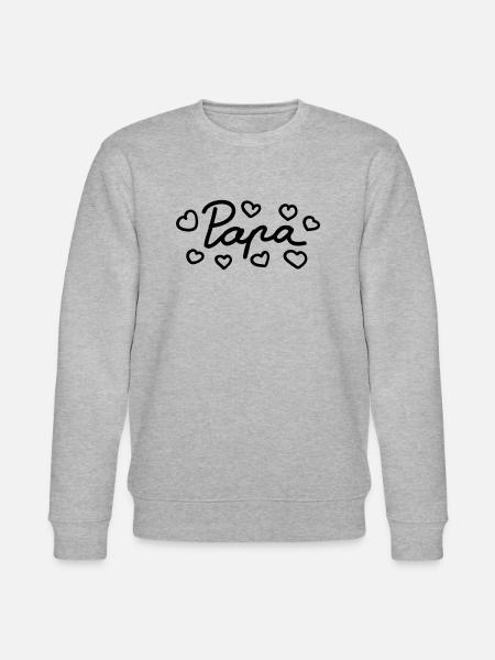 Papa - Herz - Line - Stanley/Stella Unisex Bio-Sweatshirt CHANGER - Grau meliert