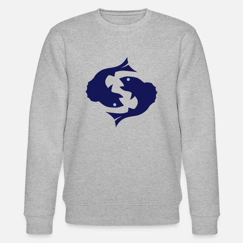 Fisch Sternzeichen Tierkreis 1 3 - Stanley/Stella Unisex Bio-Sweatshirt CHANGER - Grau meliert