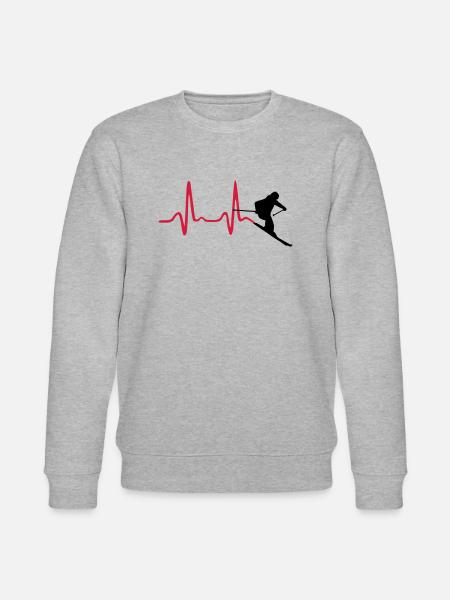 Skier & Heartbeat, Skiing - Sweat bio CHANGER Stanley/Stella Unisexe - gris chiné