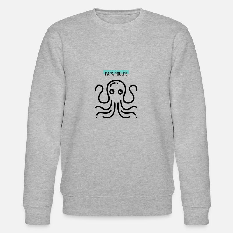 Papa tintenfisch! - Stanley/Stella Unisex Bio-Sweatshirt CHANGER  - Grau meliert