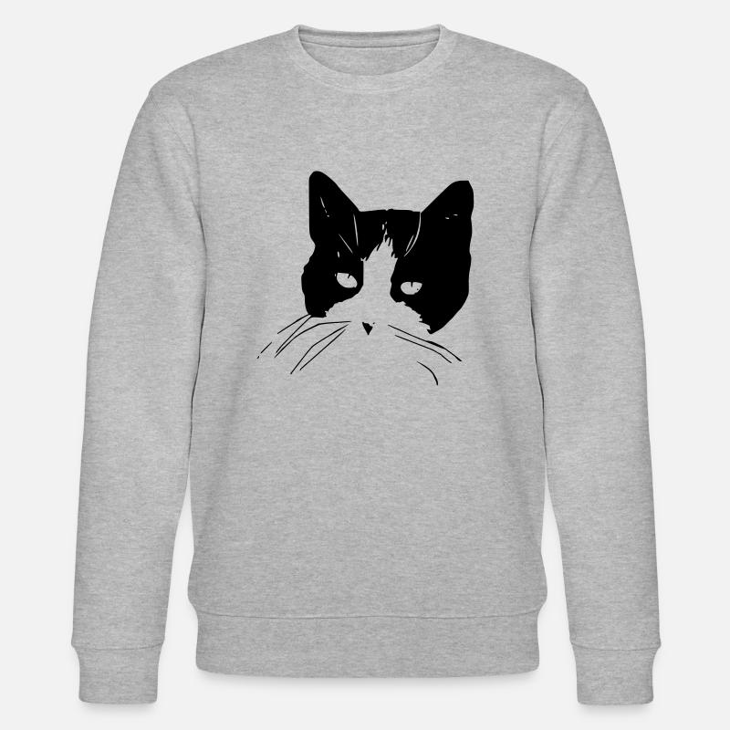 Katzengesicht - Stanley/Stella Unisex Bio-Sweatshirt CHANGER  - Grau meliert