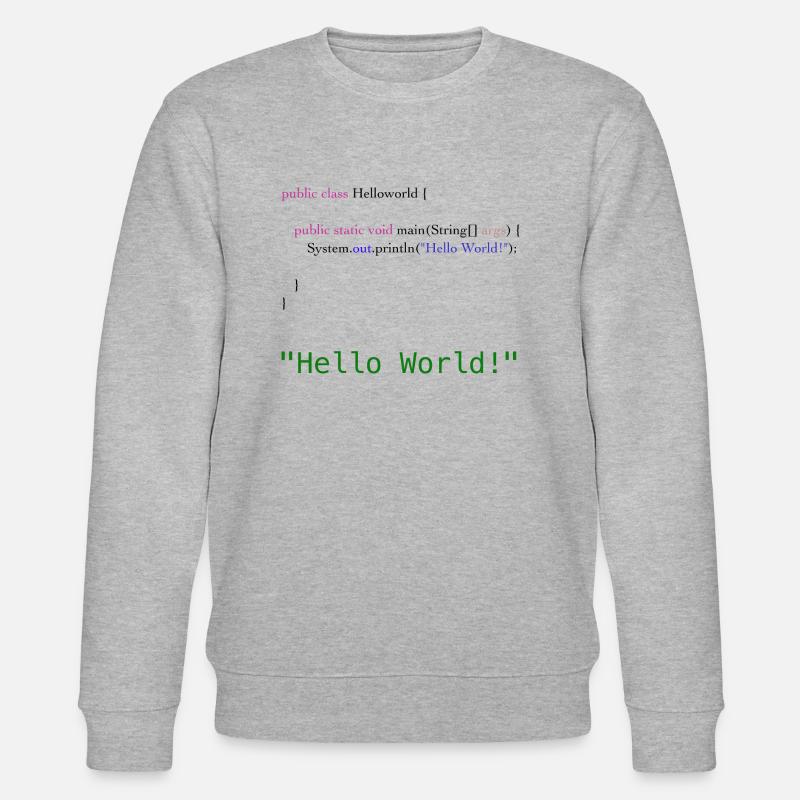 Hello World Code - Stanley/Stella Unisex Bio-Sweatshirt CHANGER  - Grau meliert