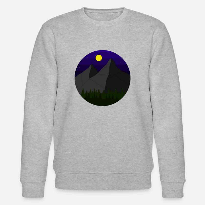 Berglandschaft (Nachtversion) - Stanley/Stella Unisex Bio-Sweatshirt CHANGER  - Grau meliert