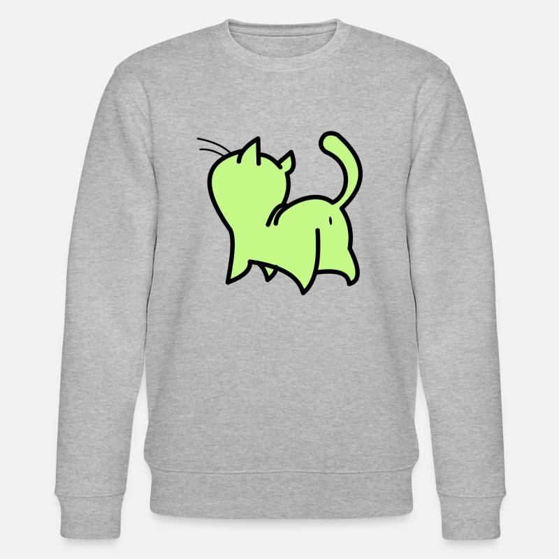 chat vert - Sweat bio CHANGER Stanley/Stella Unisexe - gris chiné