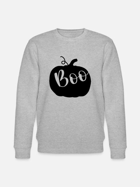 Pumpkin Boo Halloween - Stanley/Stella CHANGER Unisex Organic Sweatshirt - heather grey