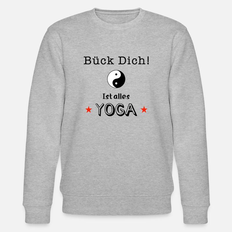 bück dich yoga - Stanley/Stella Unisex Bio-Sweatshirt CHANGER  - Grau meliert