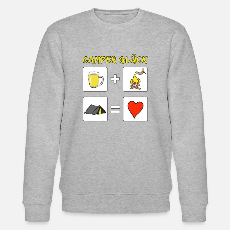 camper glück zelt - Stanley/Stella Unisex Bio-Sweatshirt CHANGER  - Grau meliert