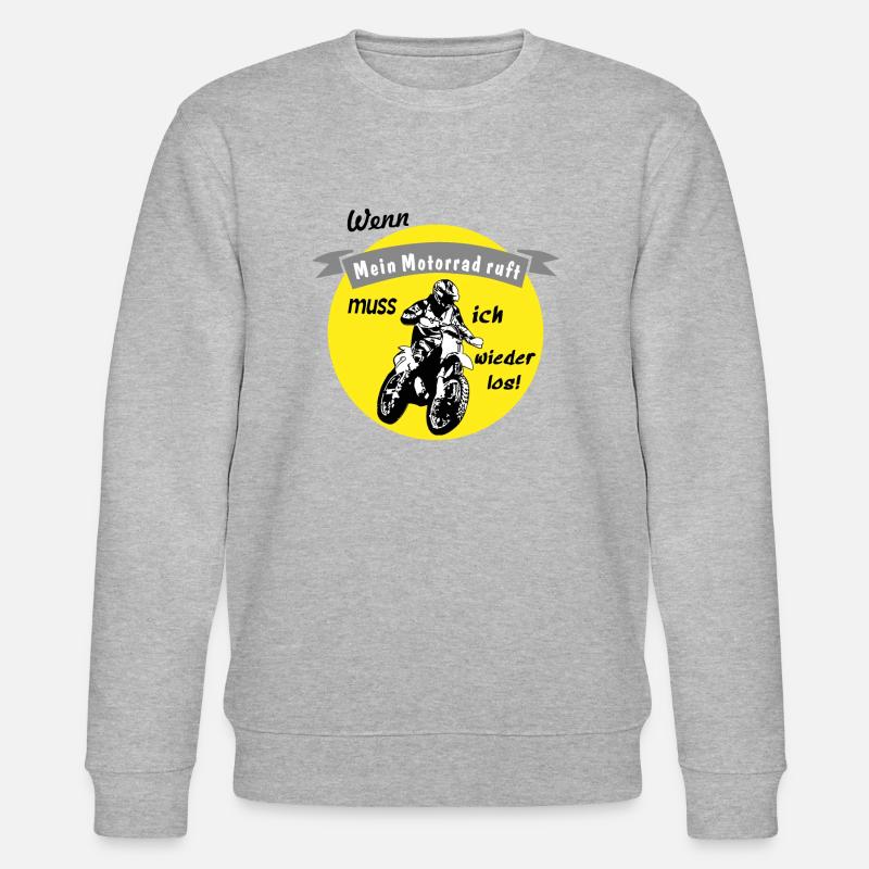 mein motorrad ruft - Stanley/Stella Unisex Bio-Sweatshirt CHANGER  - Grau meliert