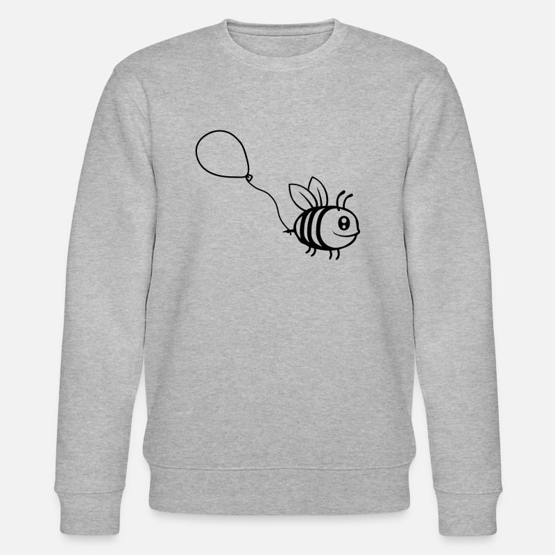 Luftballon Biene Comic Insekt - Stanley/Stella Unisex Bio-Sweatshirt CHANGER  - Grau meliert