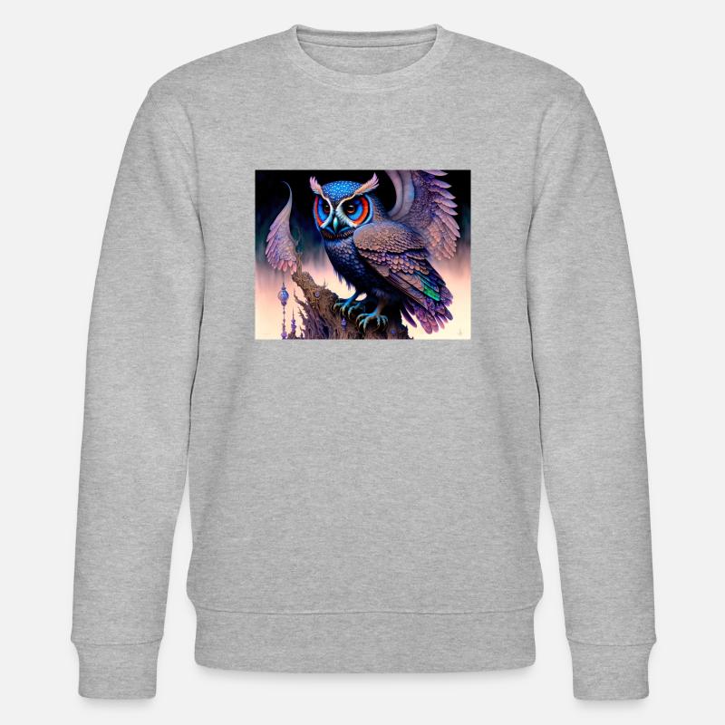 Eule - Stanley/Stella Unisex Bio-Sweatshirt CHANGER  - Grau meliert