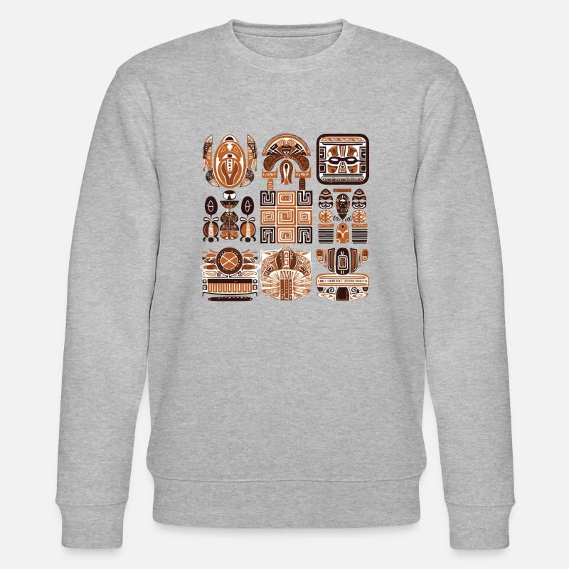 Afrikanische Folklore - Stanley/Stella Unisex Bio-Sweatshirt CHANGER  - Grau meliert