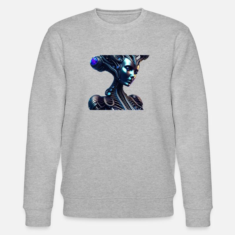 Biomechanische Baumfrau Roboter - Stanley/Stella Unisex Bio-Sweatshirt CHANGER  - Grau meliert