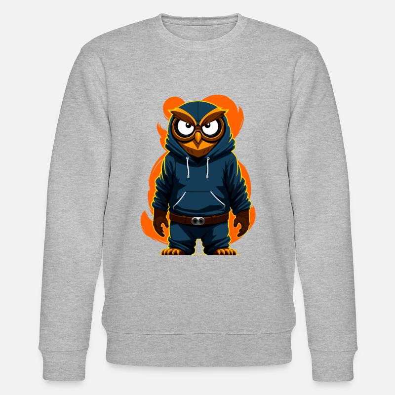 Eule Mit Hoodie - Stanley/Stella Unisex Bio-Sweatshirt CHANGER  - Grau meliert