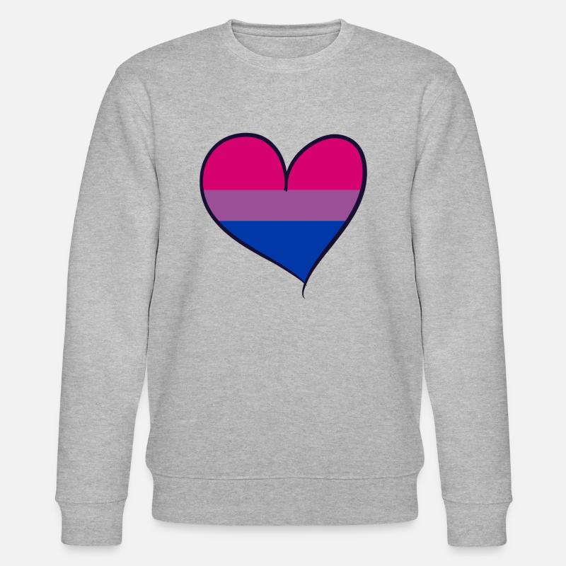 Bisexual pride heart - Stanley/Stella Unisex Bio-Sweatshirt CHANGER  - Grau meliert