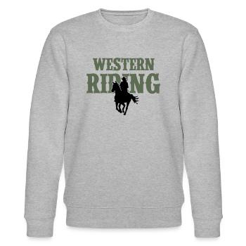 Western Reiten Frau - Stanley/Stella Unisex Bio-Sweatshirt CHANGER  - Grau meliert - Vorne - Nik (191cm) & Marisol (170cm)