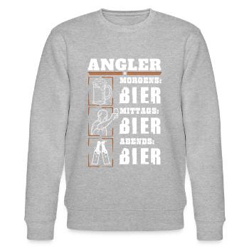 Mon quotidien de pêcheur - Sweat bio CHANGER Stanley/Stella Unisexe - gris chiné - Devant - Nik (191cm) & Marisol (170cm)