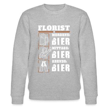 Mon quotidien de fleuriste - Sweat bio CHANGER Stanley/Stella Unisexe - gris chiné - Devant - Nik (191cm) & Marisol (170cm)
